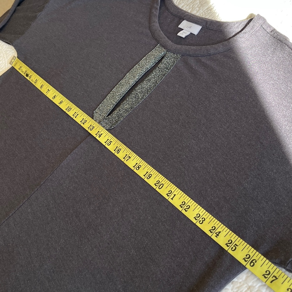 J. Jill Sparkle Keyhole Jersey Tunic Top Women’s XLP Gray Lightweight‎ Modern - Picture 10 of 15